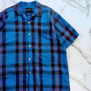 PENDLETON S/S 오픈 칼라 셔츠 L 엘리엇 타탄 체크