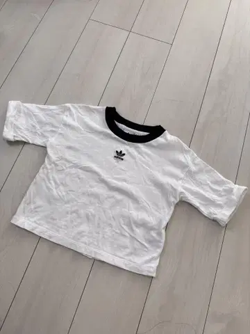 아디다스 adidas 링거 티셔츠 크롭 길이 반팔 화이트 M