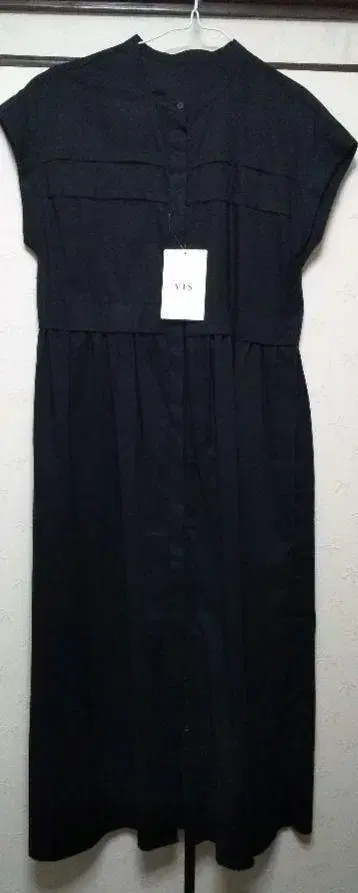 (미사용 새상품) VIS 비스 프렌치 쓰리 슬리브 롱 셔츠 원피스