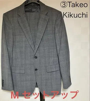3 Takeo Kikuchi 그레이 체크 무늬 수트