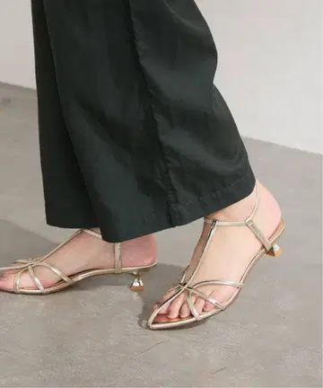 LE TALON 3.5cm 내로우 스트랩 샌들 L 골드
