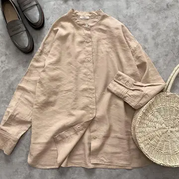 어반 리서치 밴드 칼라 셔츠 블라우스 프리사이즈