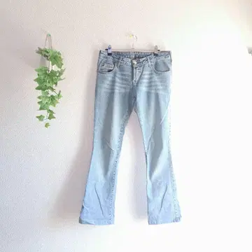 시마론 (L~XL) 부츠 컷 데님 플레어 데님 캐주얼 면 혼방