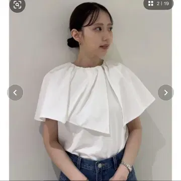 [Mila Owen] 아시메 컬러 소재 믹스 컷 상의