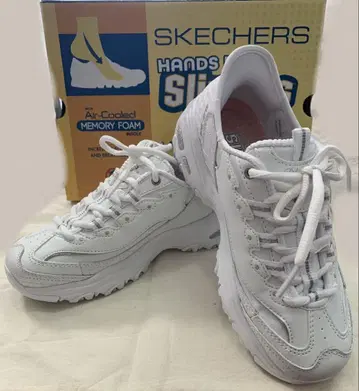 새상품 22cm Skechers Slip-ins 디-라이즈 화이트