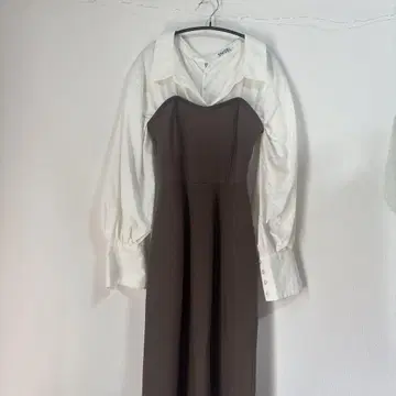 snidel 오버셔츠 도킹 니트 원피스 모카