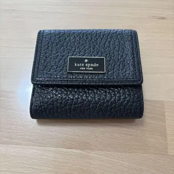 kate spade 접이식 지갑 블랙 가죽