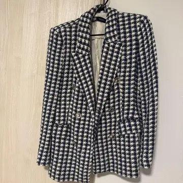 ZARA 블루 하운드투스 자켓 EUR 5