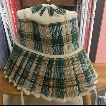 로나 마레이 체크 무늬 프릴 밀짚모자