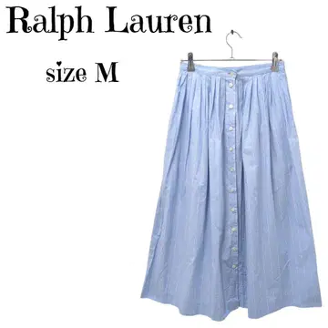 Ralph Lauren 스트라이프 면 롱 스커트 파랑 9호