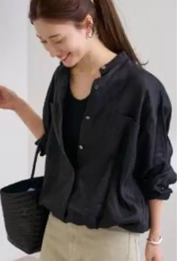 프렌치 린넨 드로스트 셔츠