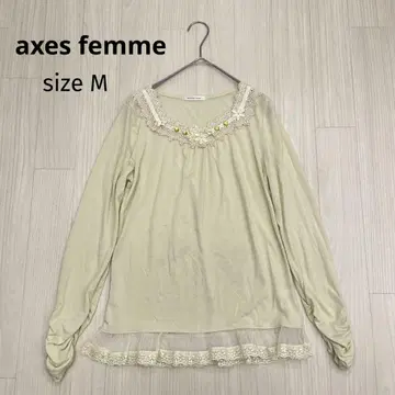 axes femme 엑시즈팜 레이스 프릴 긴팔 티셔츠 M