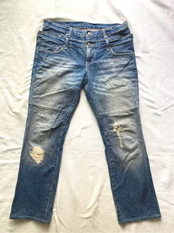 PPFM 도킹 리페어 가공 데님 팬츠 인디고 XL 일본풍 패턴 새상품급