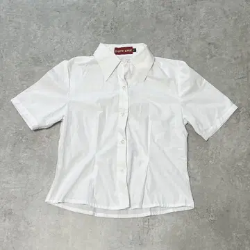 s2943 바디라인 반팔 셔츠 면 혼방 화이트 심플 M 여름 오피스