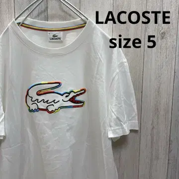 새상품급 라코스테 LACOSTE 빅 악어 컬러풀 악어 자수 티셔츠