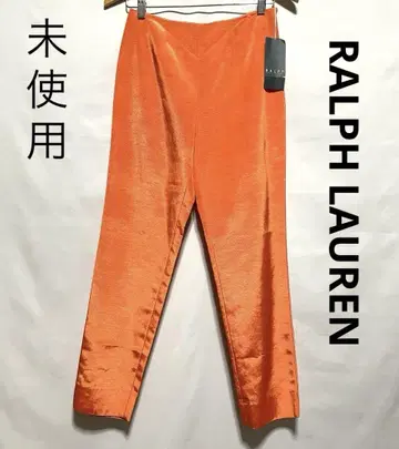 미사용 RALPH LAUREN 코튼 테이퍼드 팬츠 여성용
