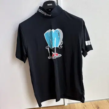 Munsingwear 블랙 하이넥 셔츠