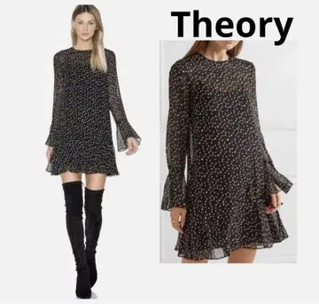 컨디션 최상 theory MARAH STARRY PRINT 쉬폰 원피스