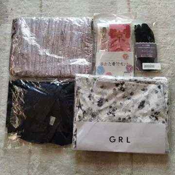 GRL 겉옷 세트 꽃무늬 유카타 겉옷만, 원피스 없음