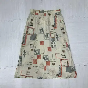 꽃무늬 노스탤지어 올 패턴 롱 스커트 쇼와 레트로 11 폴리에스테르