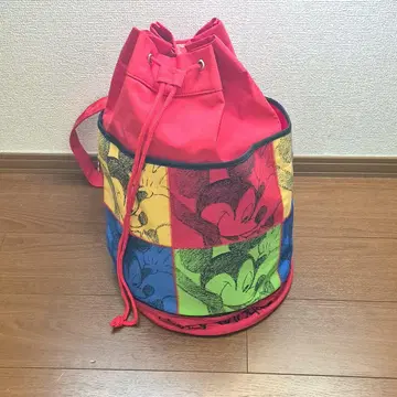 새상품급 미키마우스 보스턴 백 빨간색 레저
