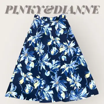 PINKY&DIANNE 플라워 프린트 플레어 스커트 꽃무늬 L