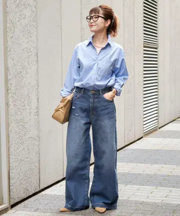 Spick & Span 51/2 파이브 앤드 하프 배기 데님 28 블루