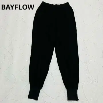 BAYFLOW 스트레치 린넨 조거 팬츠 블랙