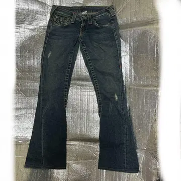 TRUE RELIGION 플레어 데님 여성용 구제 의류 데미지 진