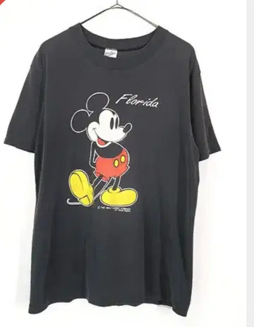 미키 Florida 티셔츠 싱글 스티치 90s 디즈니 L