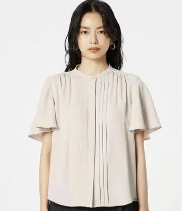 플라스테 * 조젯 프론트 턱 블라우스