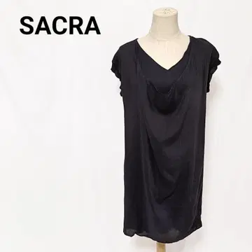 SACRA 사쿠라 드레이프 V넥 티셔츠 백리본 튜닉