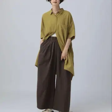 미사용 LEPSIM 사라키레 판초 튜닉 SS 카키 브라운 프리