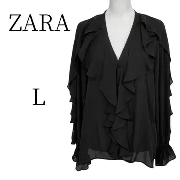 새상품급 ZARA 자라 블랙 긴팔 셔츠/블라우스 L