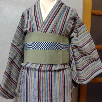 유카타 (홑기모노) 기장 148 반폭 오비 2개 덤