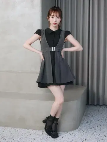 EATME 셔츠 칼라 세트 원피스