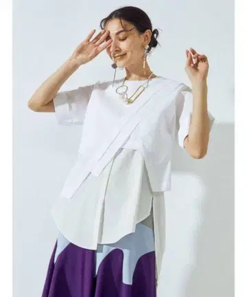 아지메 레이어드 숏 셔츠 화이트