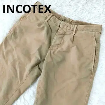 INCOTEX 턱 치노 32 M 슬랙스 버튼 플라이 스트레치