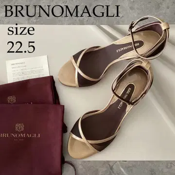 미사용 새상품 BRUNOMAGLI 샌들 22.5 에나멜 이소재 mix