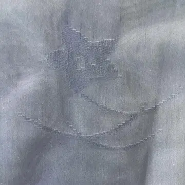 다크 네이비 여름용 기모노 옷감, 사() 도라지꽃 패턴 무늬