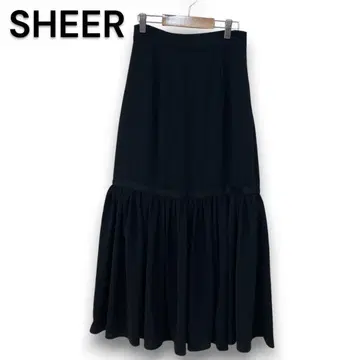 시어 SHEER 블랙 플레어 스커트 개더 [F]