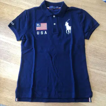 Ralph Lauren 네이비 폴로 셔츠 반팔 스키니 핏 여성용