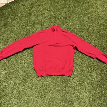 Polo Ralph Lauren 빨간색 하프 집업 스웨터