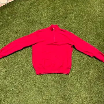 Polo Ralph Lauren 빨간색 하프 집업 스웨터