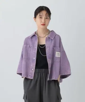 LEPSIM 렙심 BIG 데님 숏 5부 소매 셔츠