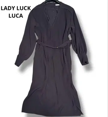 LADY LUCK LUCA 원피스 긴팔 M 허리 벨트 포함 V 넥