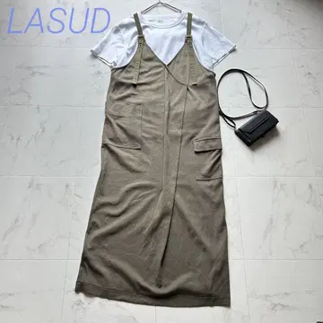 LASUD 라슈드 야마다야 점퍼 스커트 레이스업 카키