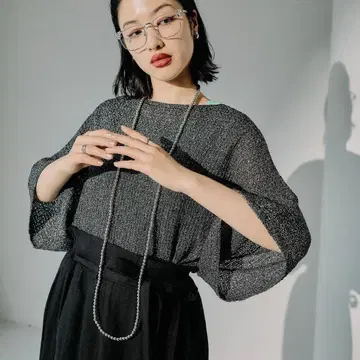 LEPSIM 5게이지 메쉬 풀오버 블랙
