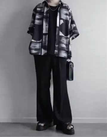 loose 루스 와이드 팬츠 차콜 그레이