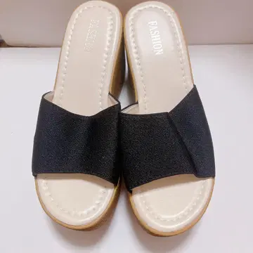 24.5cm 여성용 샌들 통굽 여름 블랙 키높이